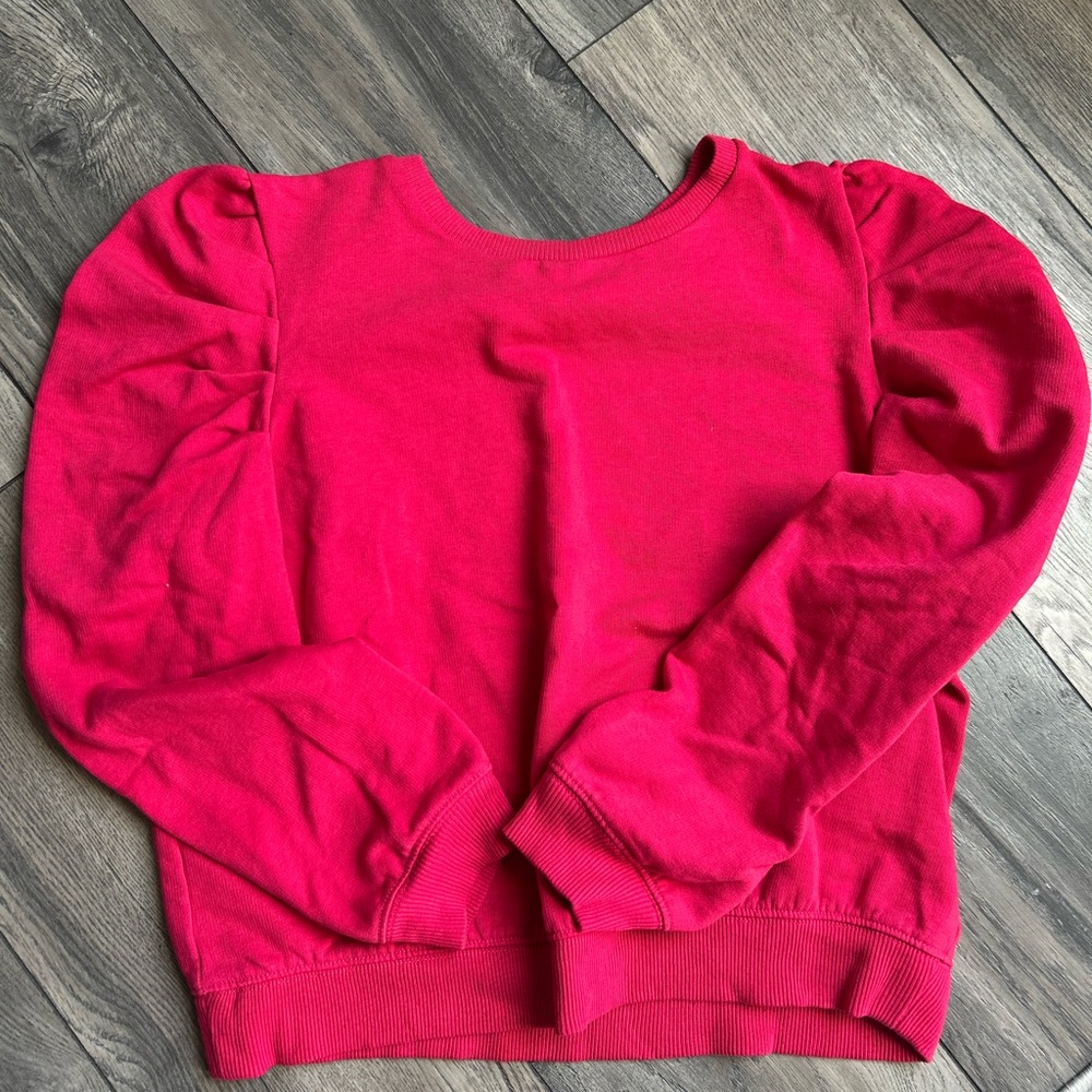 Express Hot Pink Puff Sleeve Sweatshirt